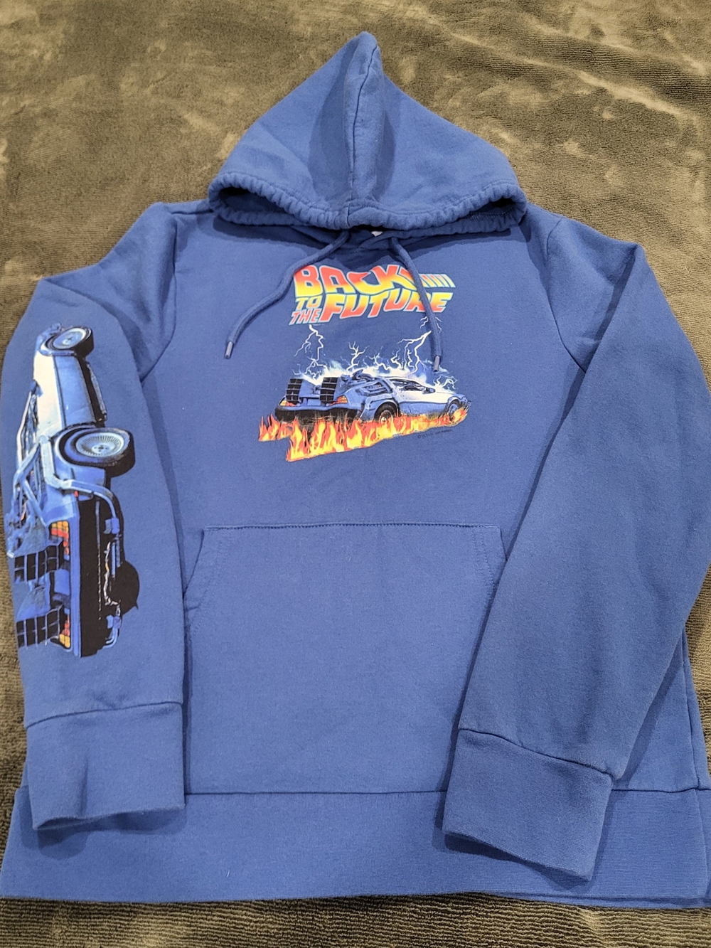 Men's Back to the Future Blue Graphic Hoodie Sweatshirt From Old Navy Size Small